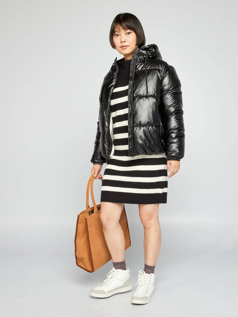 Robe pull rayée Noir/blanc