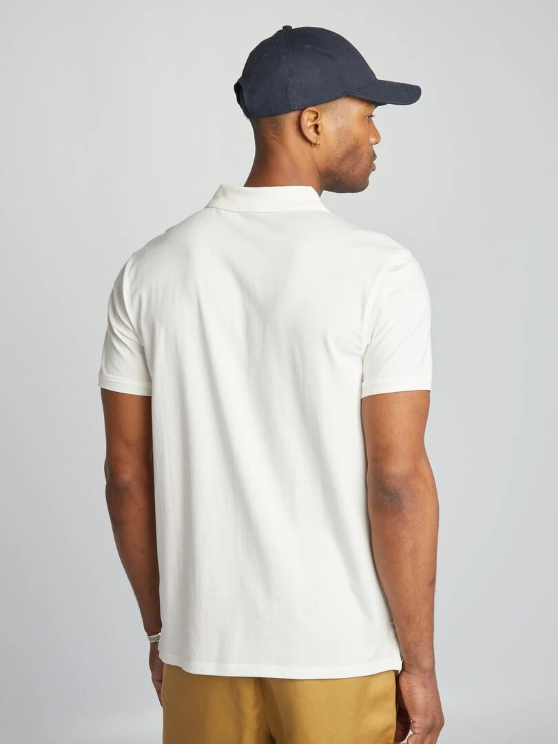 Polo stretch slim fit   blanc