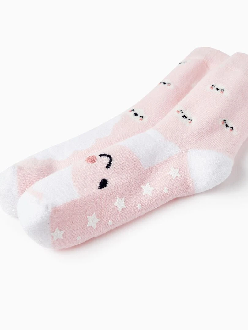 Chaussettes antidérapantes pour fille 'Brillent dans le noir'   TALENTS NIGHT   Rose clair