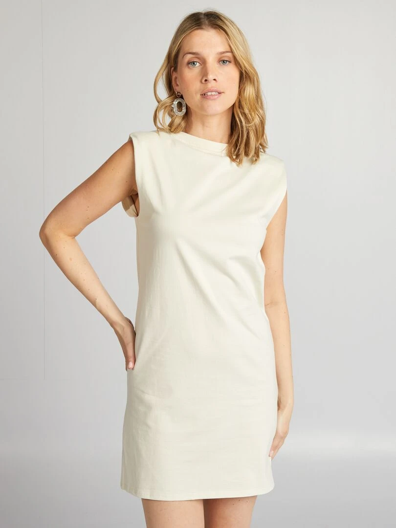 Robe courte à épaulettes   Gris