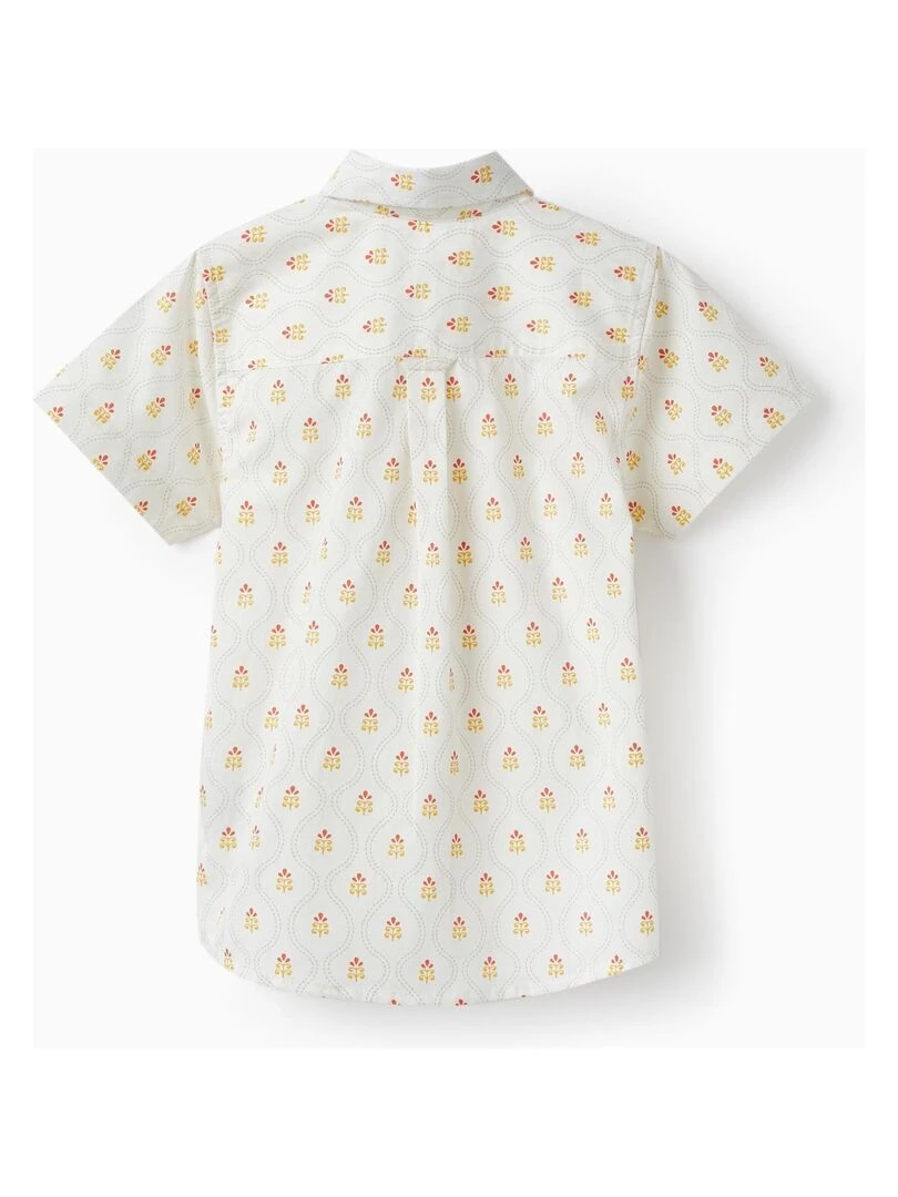 Chemise à manches courtes en coton pour garçon manches courtes CÉRÉMONIE Blanc