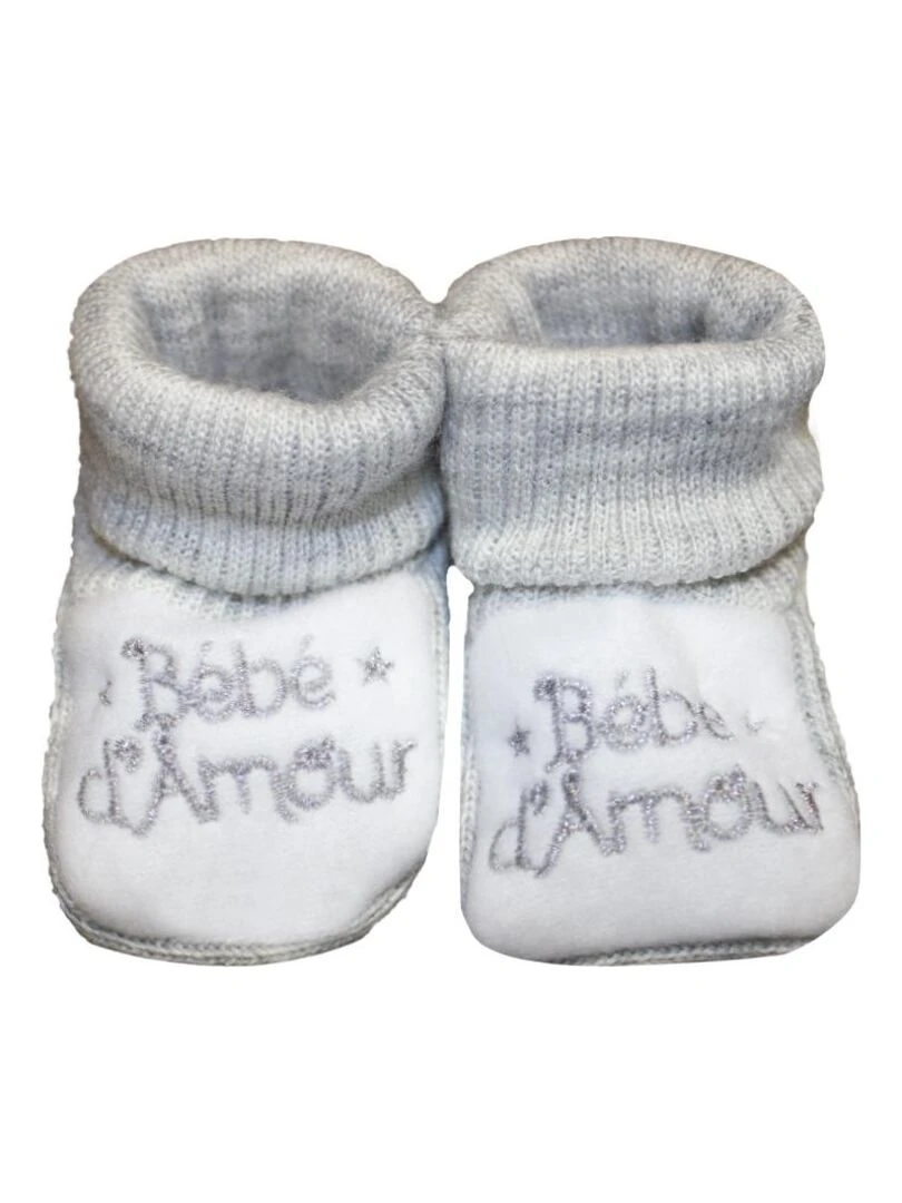 Chaussons "BB D AMOUR" LES CHATOUNETS Gris