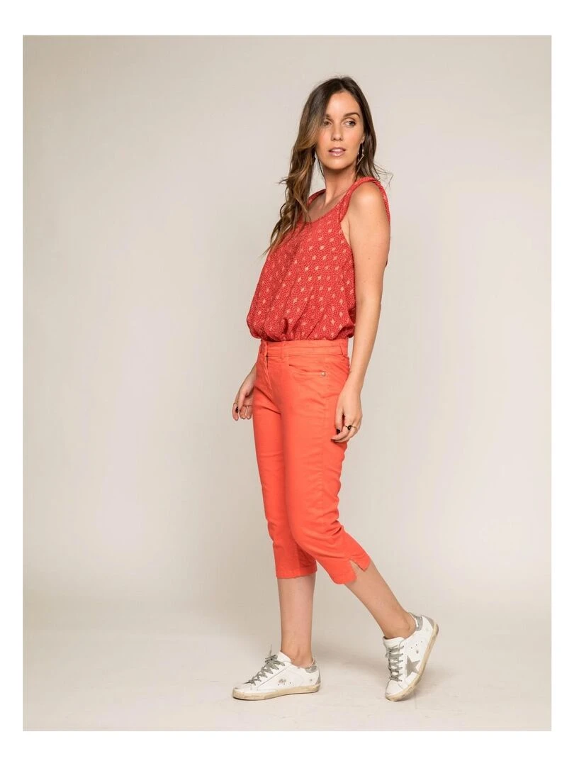 Pantacourt slim XIMI   Rose rouge