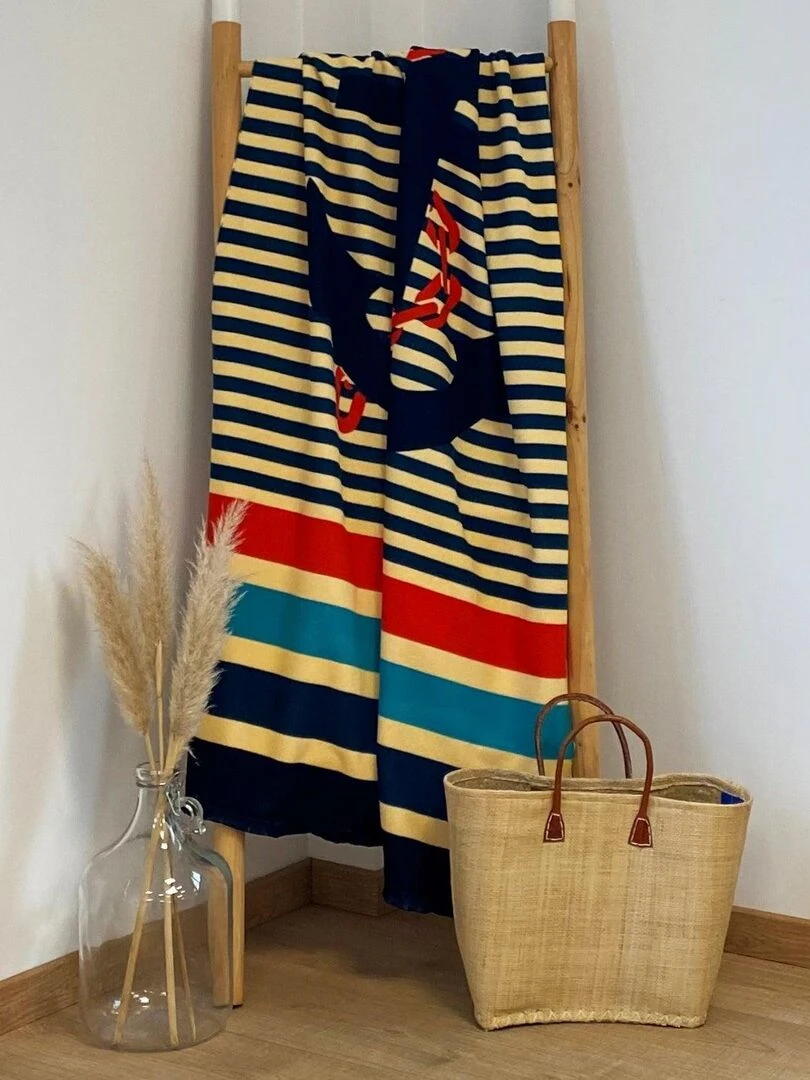 Serviette de plage microfibre Baltimore 90x170 220g/m² Bleu marine