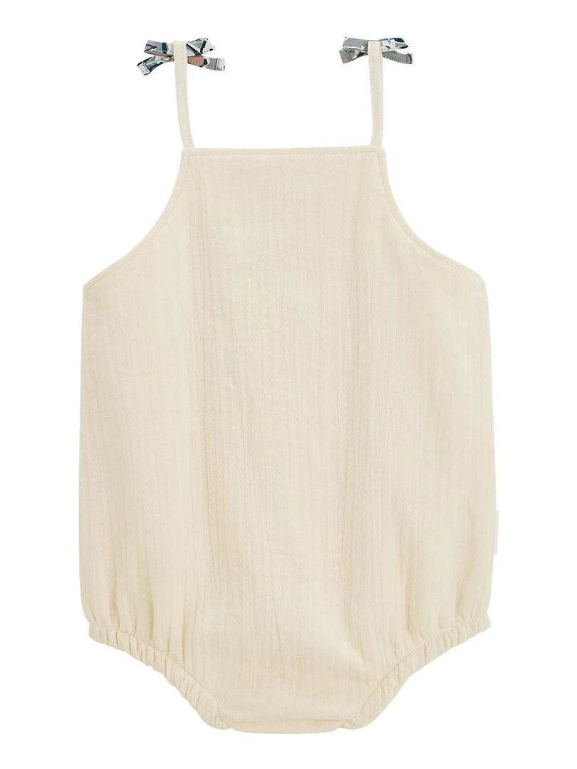 Barboteuse bloomer en gaze de coton Palaos Ecru
