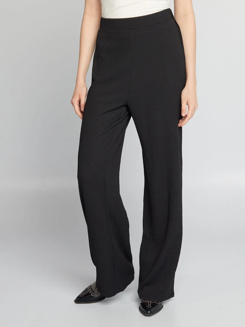 Pantalon large gaufrée noir