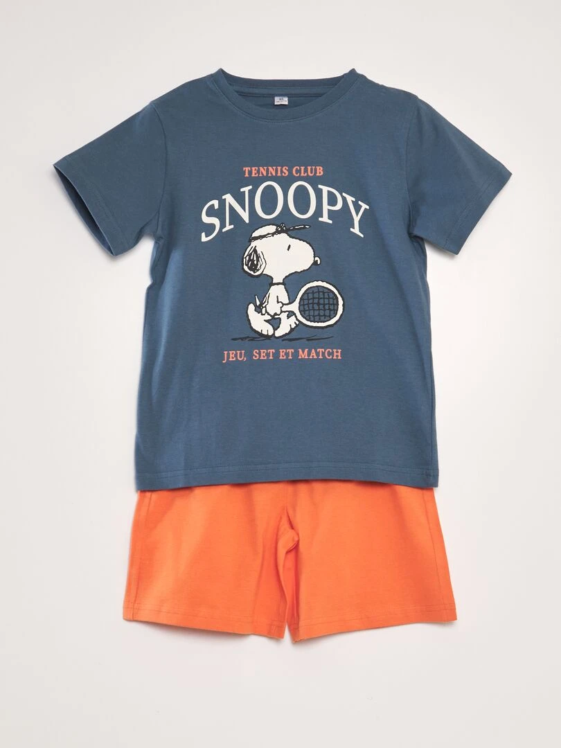 Ensemble Pyjama court 'Snoopy' 2 pièces Bleu