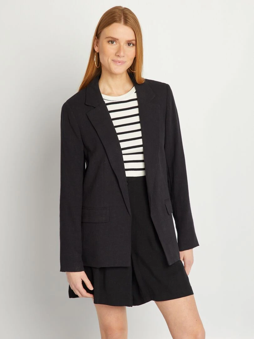 Veste de tailleur en lin   noir