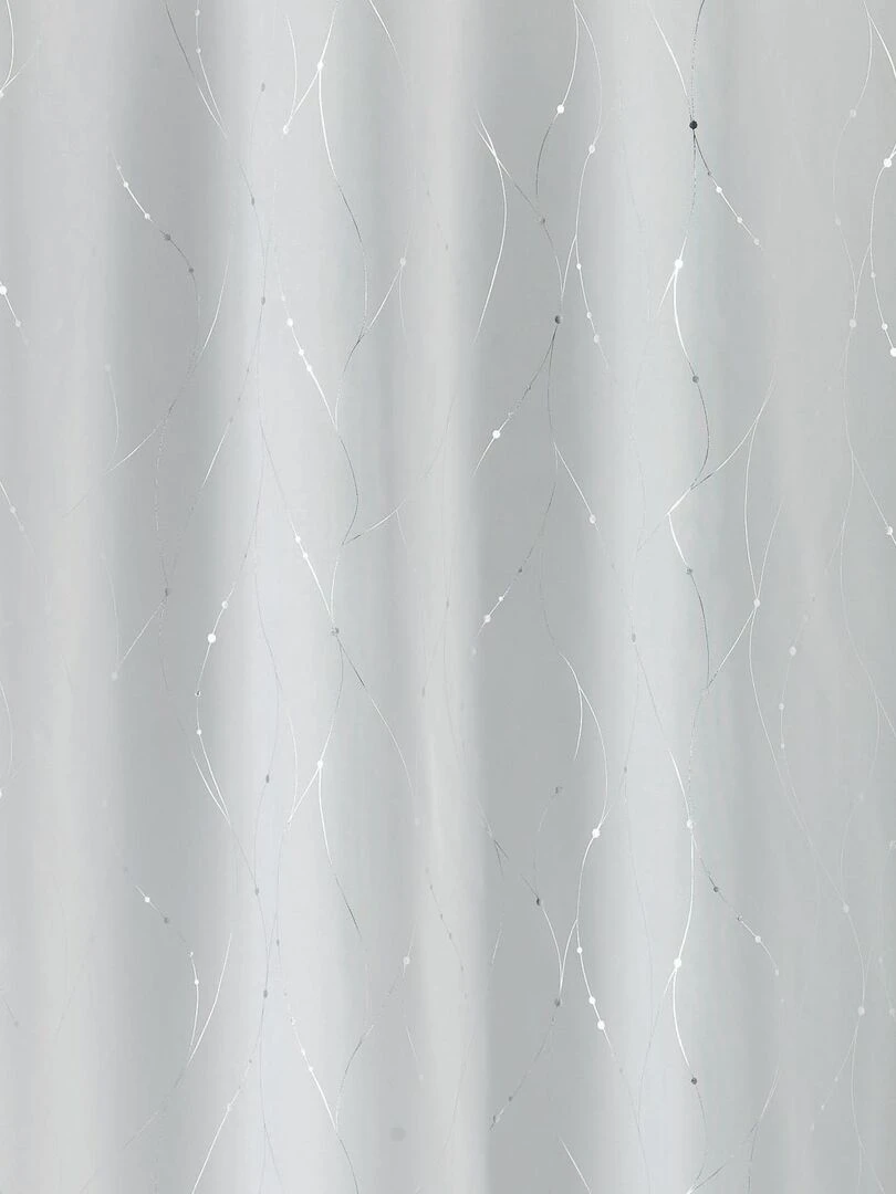 Voilage élégant avec impressions argentées   Blanc