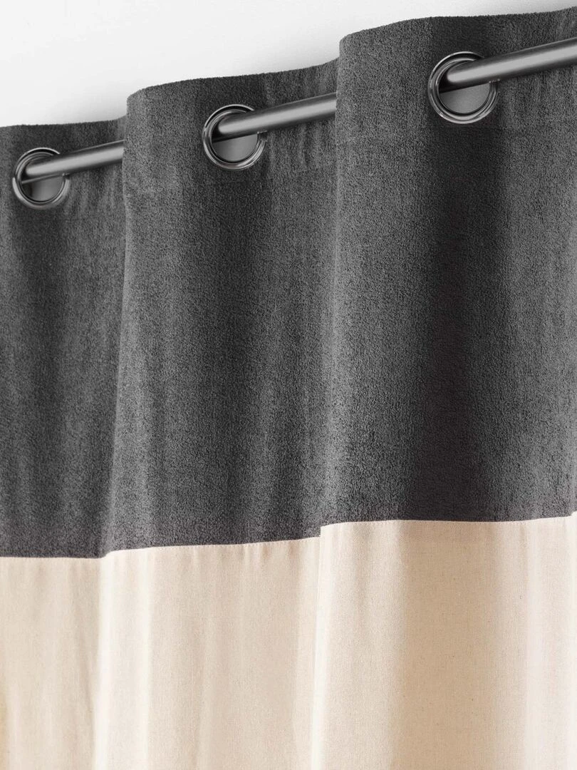 Rideau à top bouclette Gris