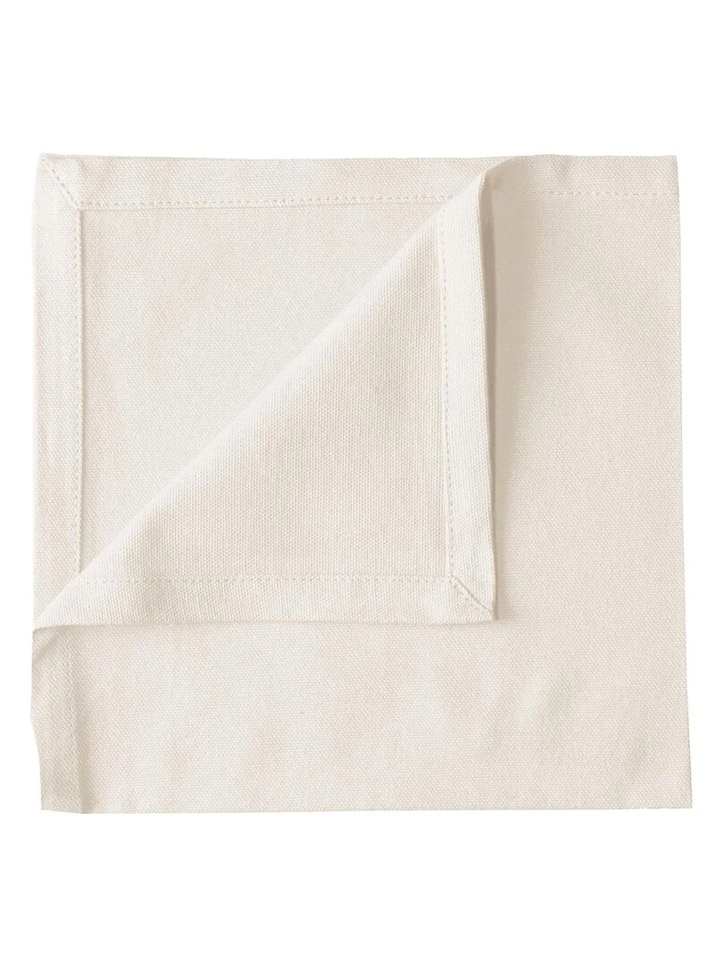 Serviette de table unie et colorée Blanc