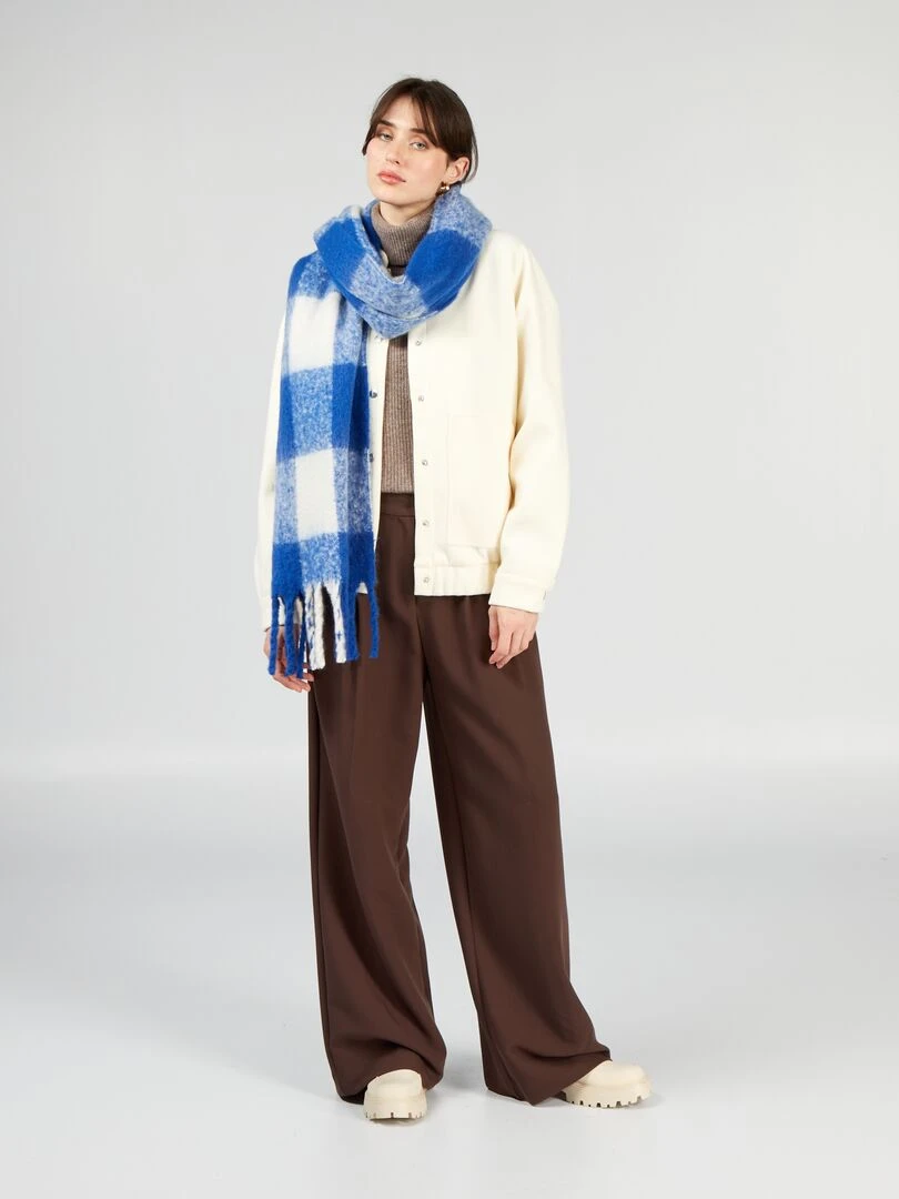 Veste type lainage avec base élastiquée Ecru