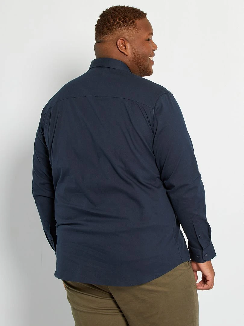 Chemise droite et stretch   Bleu marine