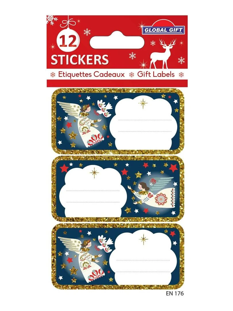 12 étiquettes adhésives de Noël Anges de Noël N/A