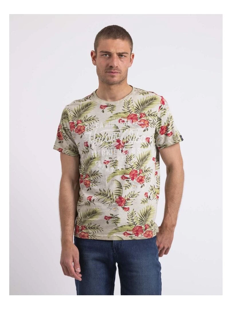 T shirt col rond NOPYOU Beige