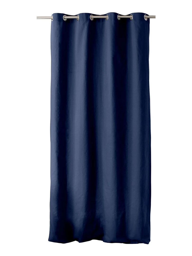 Rideau coloré en pur coton 8 œillets Bleu marine