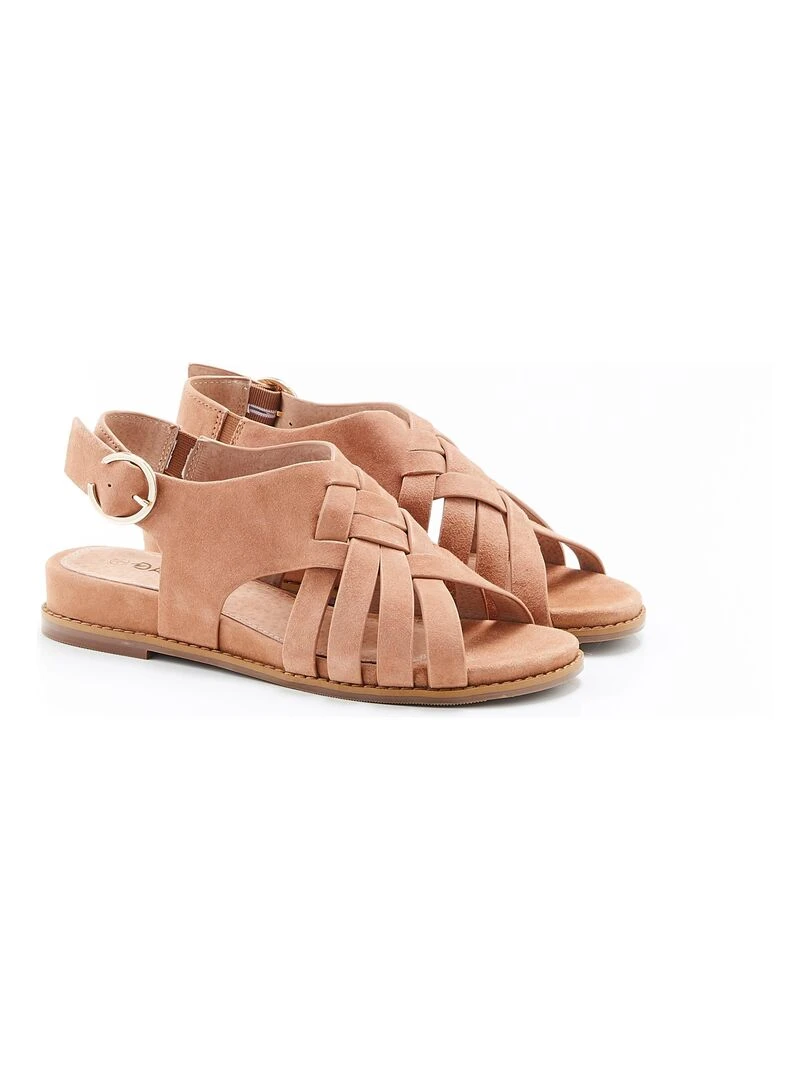 Sandales multibrides croisées Damart Camel