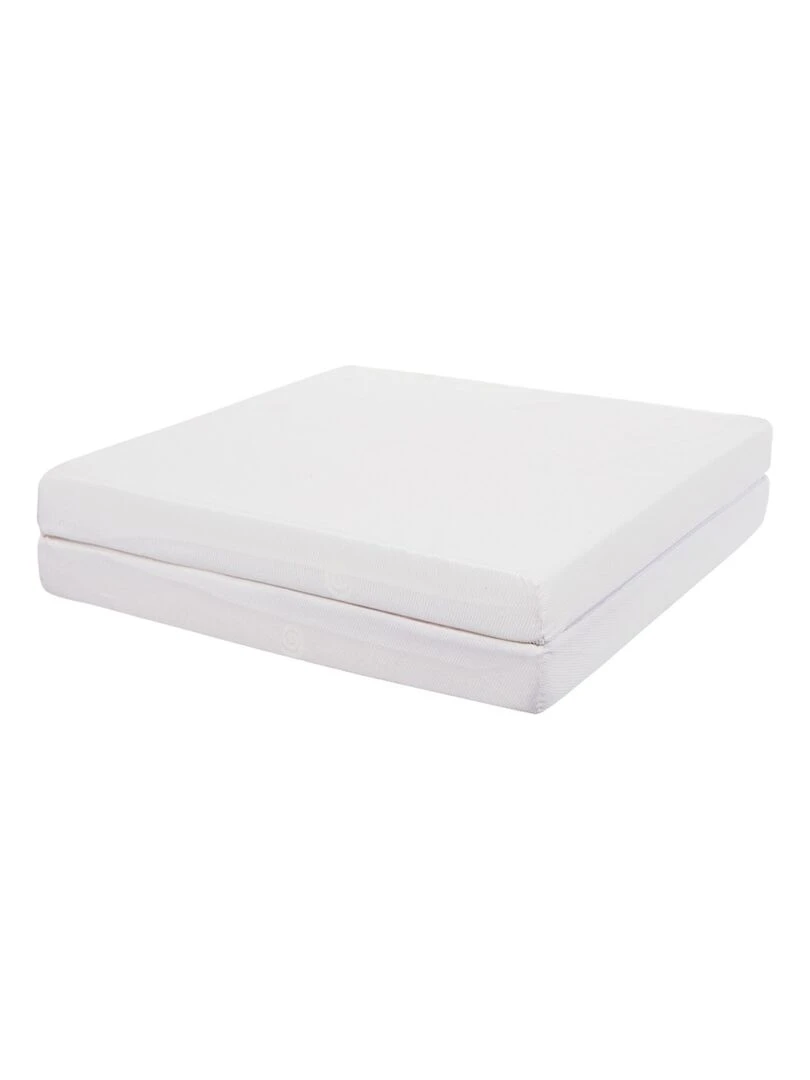 Matelas Bébé Pliant 2 Parties Essentiel   60 cm x 120 cm x 7 cm   Blanc