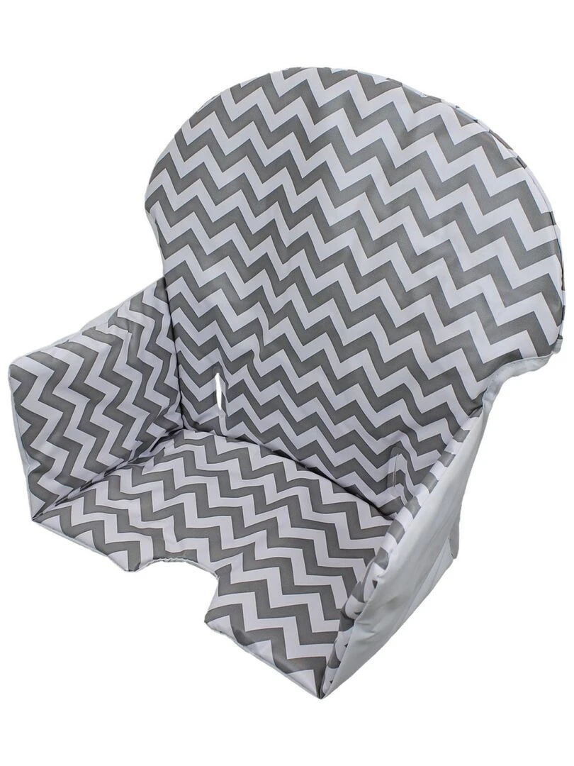 Housse d'assise pour chaise haute bébé enfant gamme Délice Monsieur Bébé Gris Blanc Gris