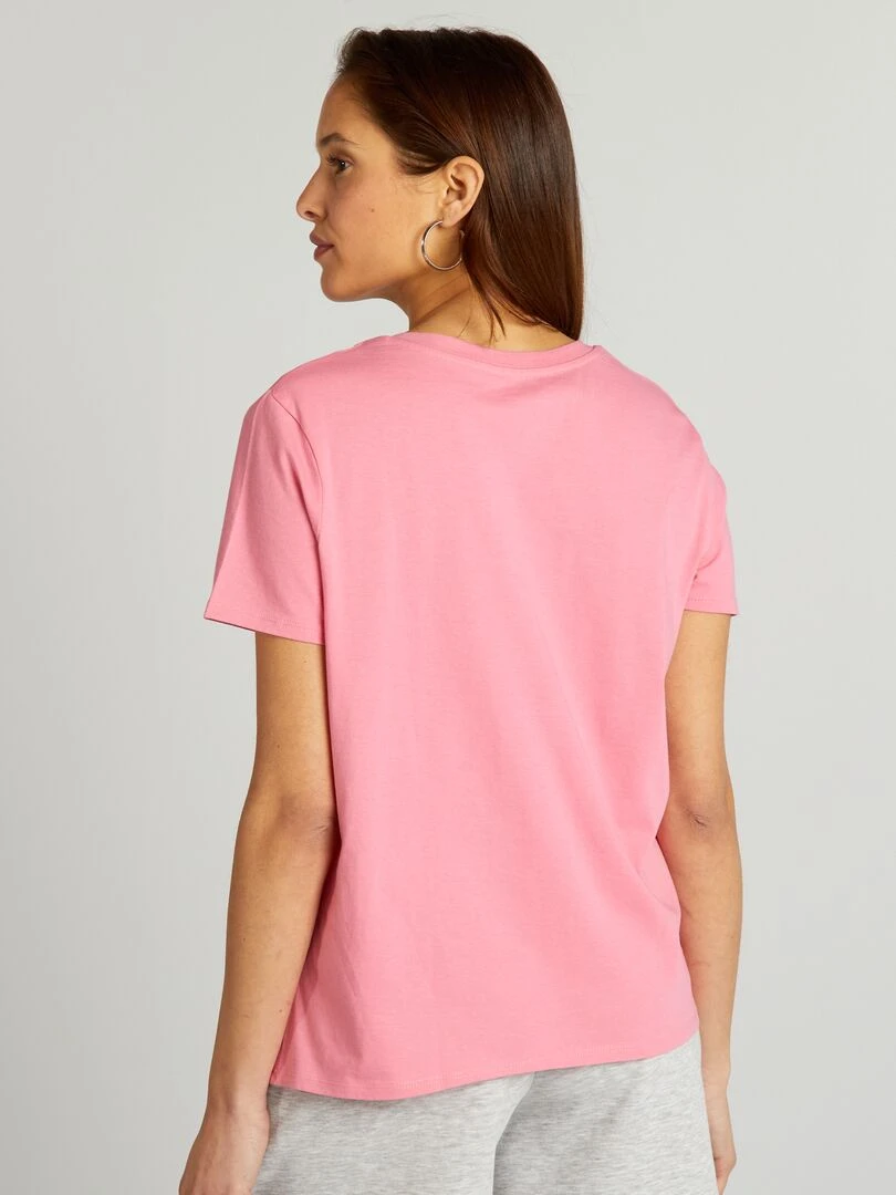 T shirt basique   rose