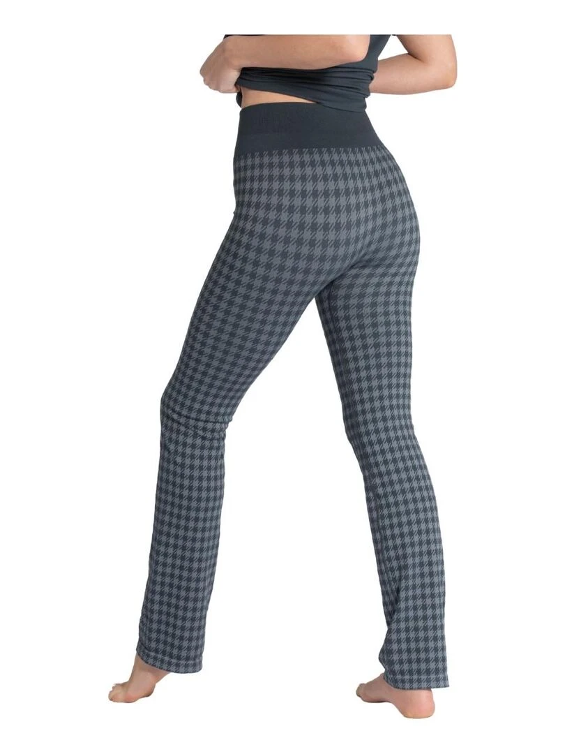 Legging Athleisure long imprimé pied de poule Gris