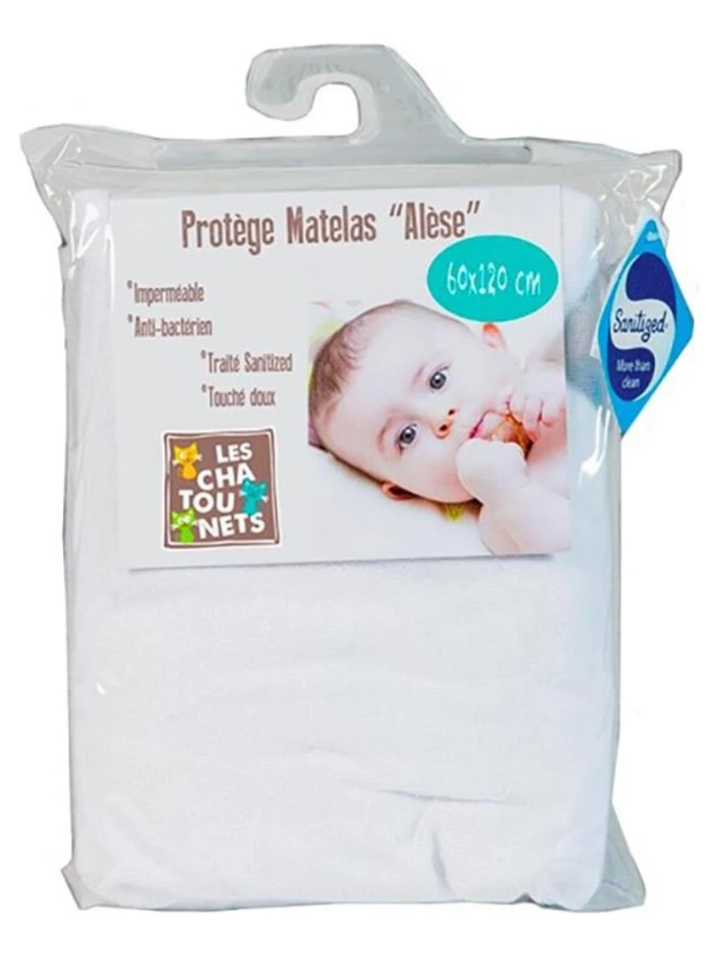 Protège Matelas berceau bébé Les Chatounets Blanc