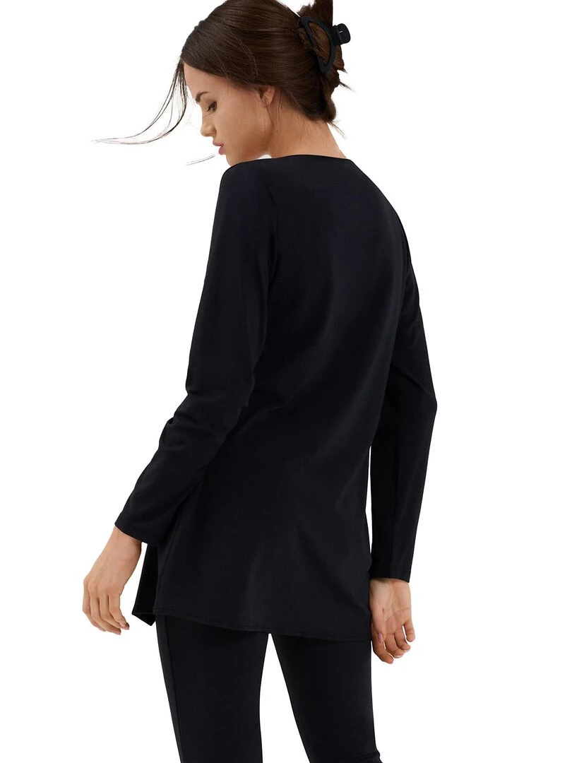 Haut pyjama tunique manches longues Mia Noir
