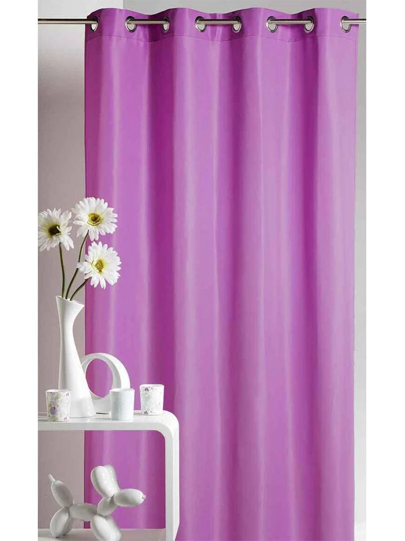 Rideau d'Ameublement en Microfibre Uni Rose fushia