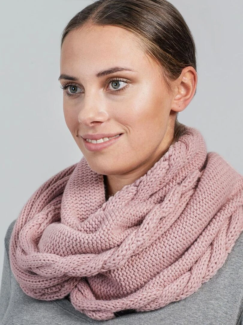 Snood Moyna Fabriqué en Europe Vieux rose