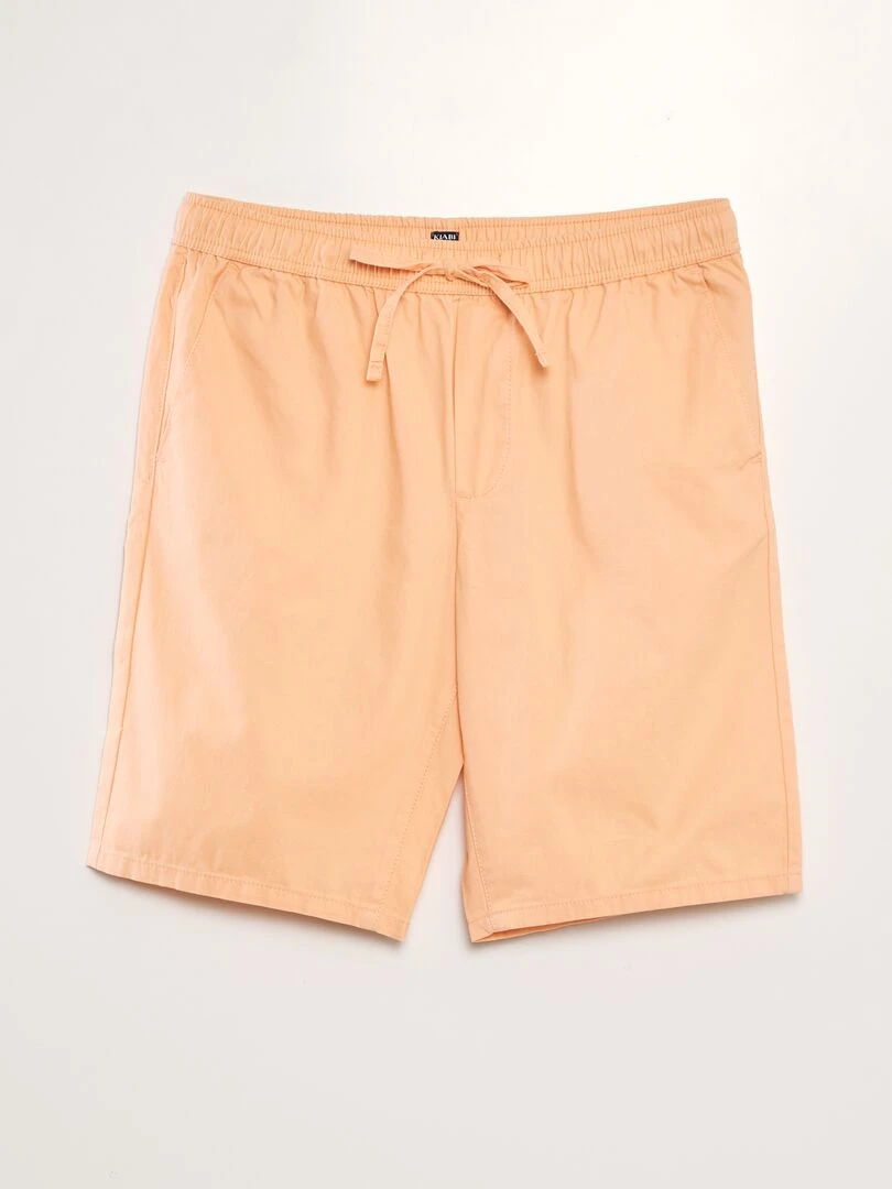 Bermuda chino avec taille élastiquée Pêche