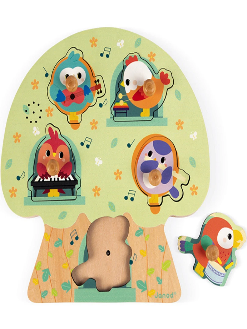 Puzzle Musical À Encastrer Les Oiseaux En Fête (5 Pièces) N/A
