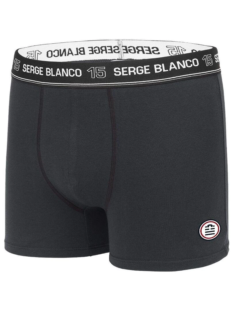 Lot de 4 Boxers coton homme uni Serge Blanco   Noir