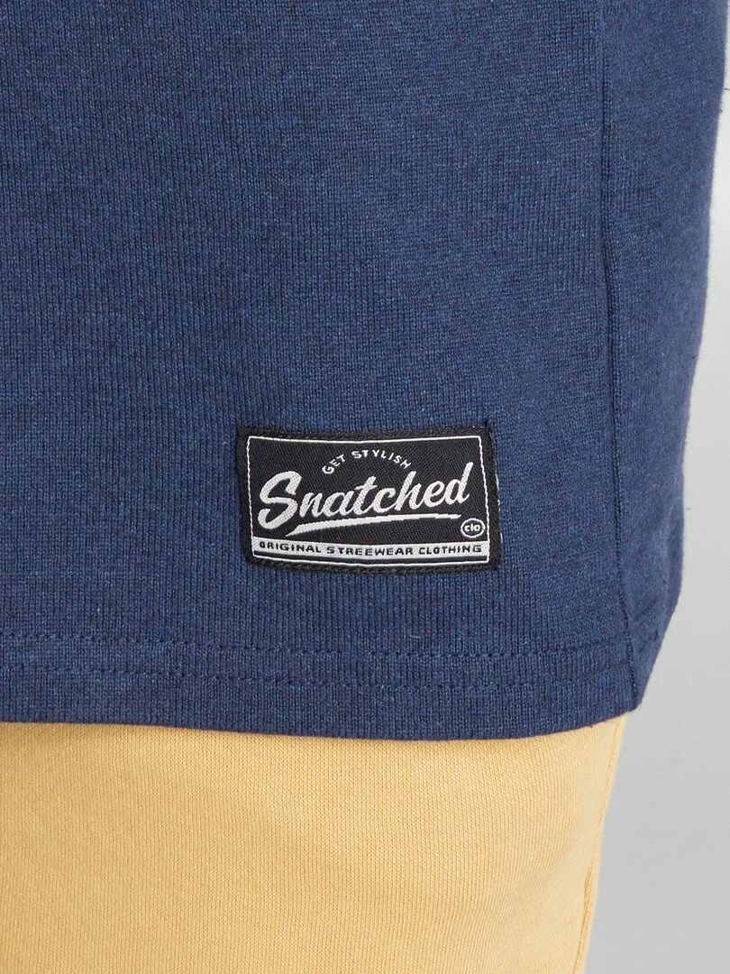 T shirt épais à manches longues   Bleu foncé