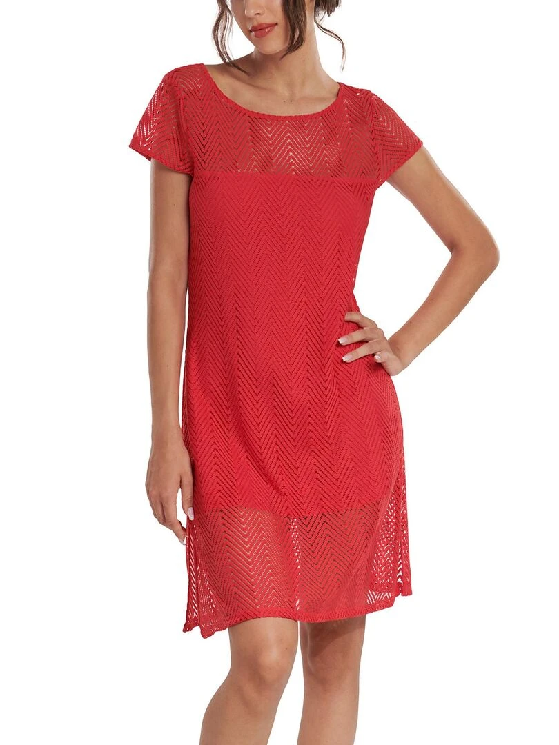 Robe estivale manches courtes Santorini Rouge