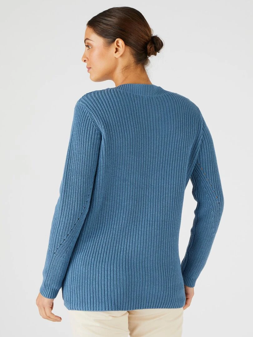 Gilet maille perlée   Damart   Bleu