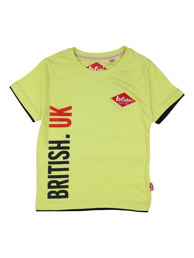 Lee Cooper T shirt garçon imprimé logo en coton Vert