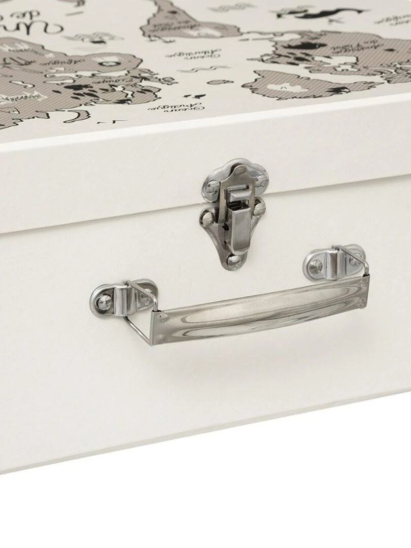 Valise motif monde   Blanc