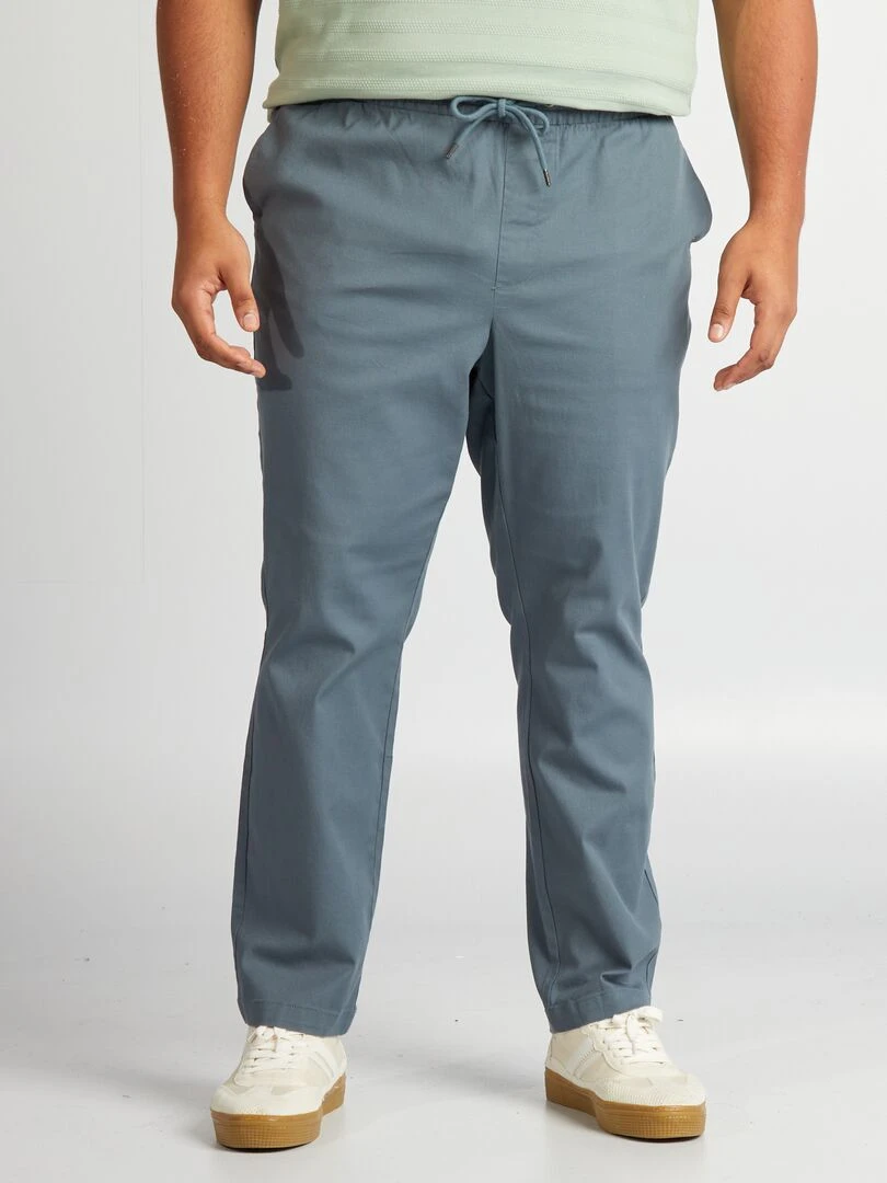 Pantalon chino à taille élastiquée   Gris