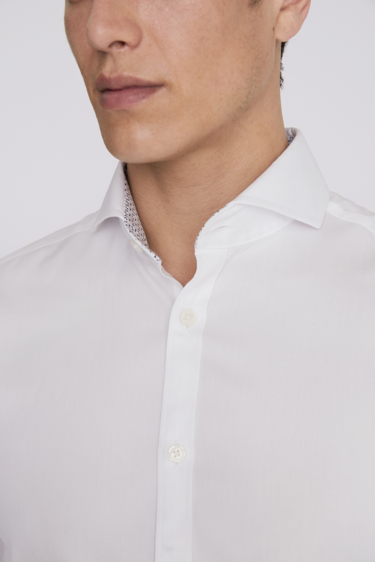 Slim Fit Print Contrast Non-Iron Shirt Buy Online at Moss