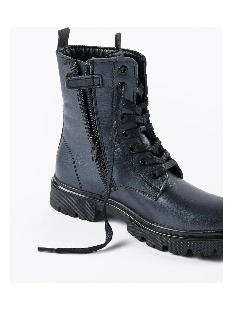 Bottes de motard en cuir pour fille   GIRLS N' ROSES   Noir