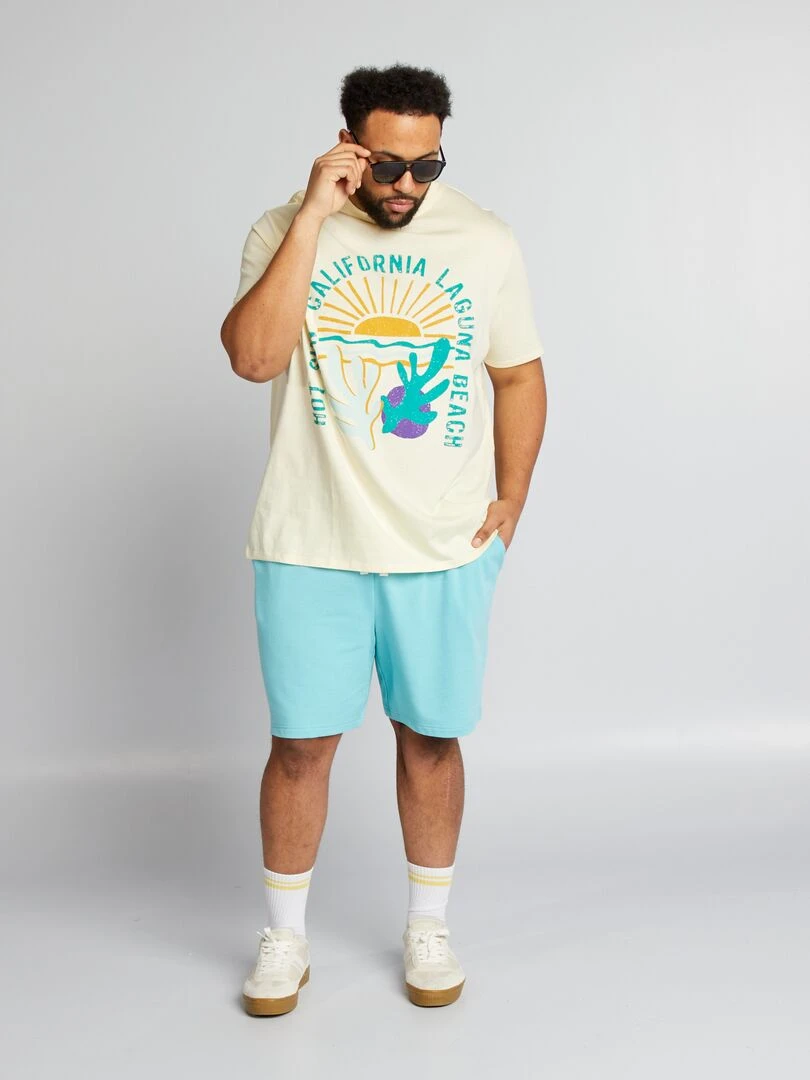 T shirt jersey 'California' manches courtes Jaune