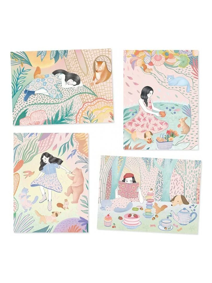 Pochette 4 Cartes À  Gratter Pastel   N/A