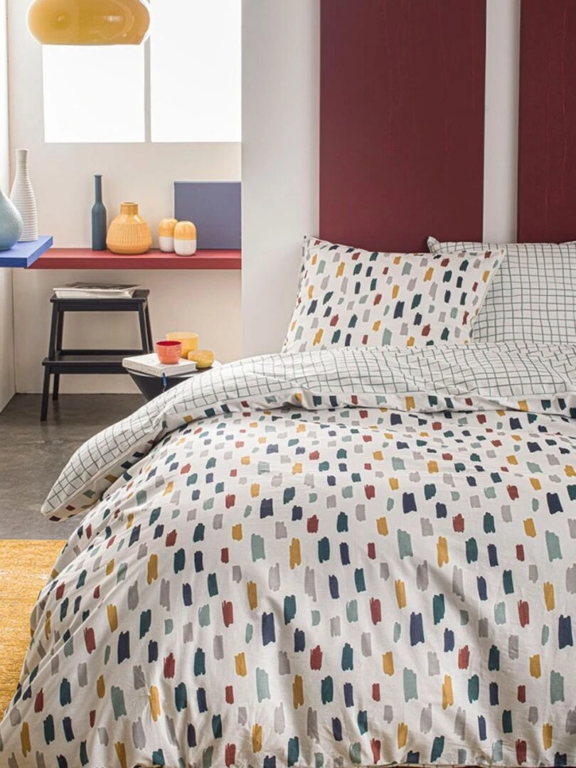 Housse de couette Sunshine Hanko + taie(s) 100% coton 57 fils Blanc