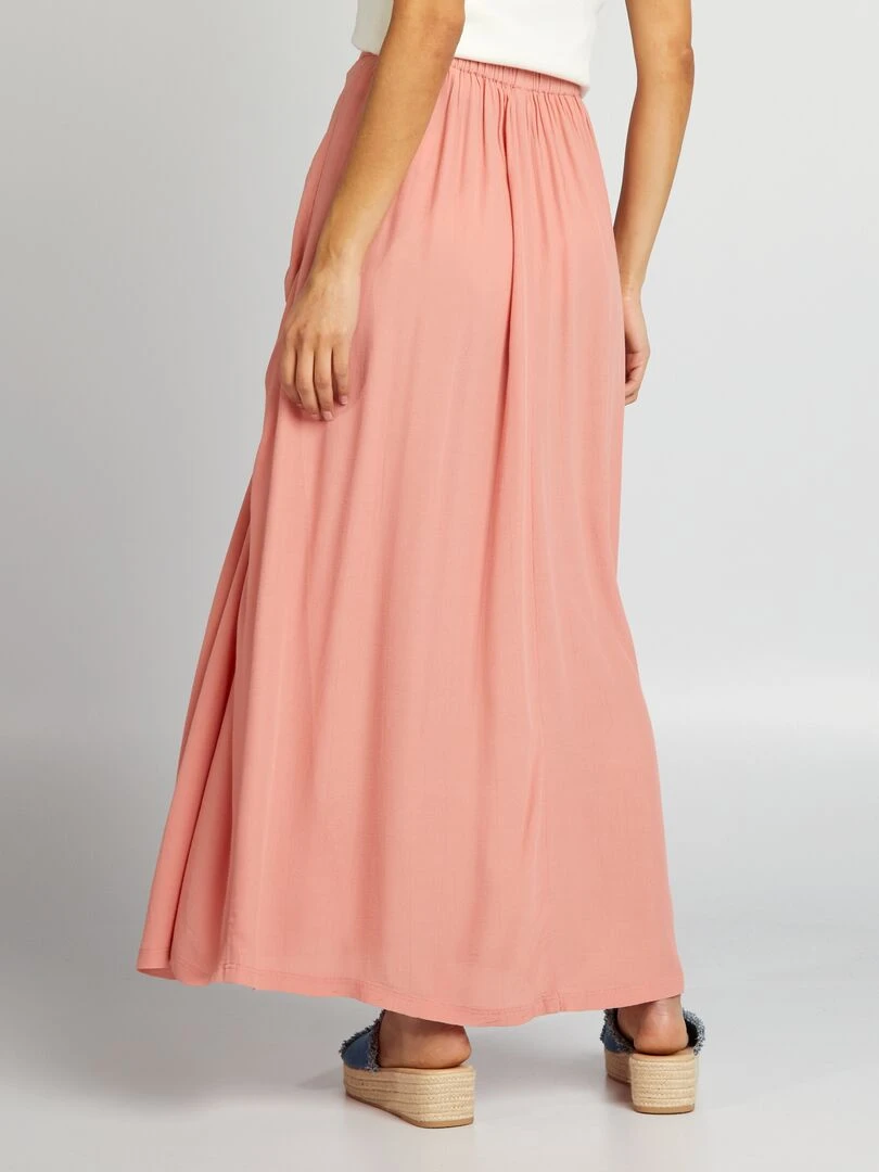 Jupe fluide crêpée   Rose