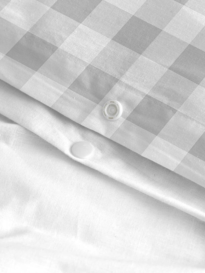 Parure housse de couette 2 pièces Vichy "Happyfriday"   Gris