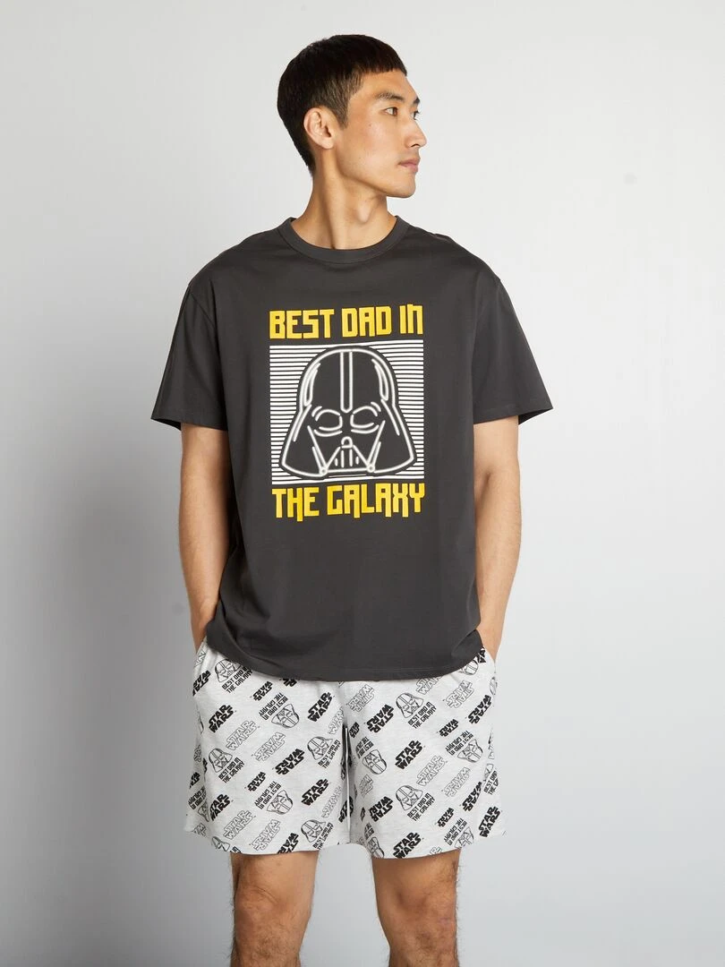 Pyjama court 'Star Wars' en jersey 2 pièces Gris/noir