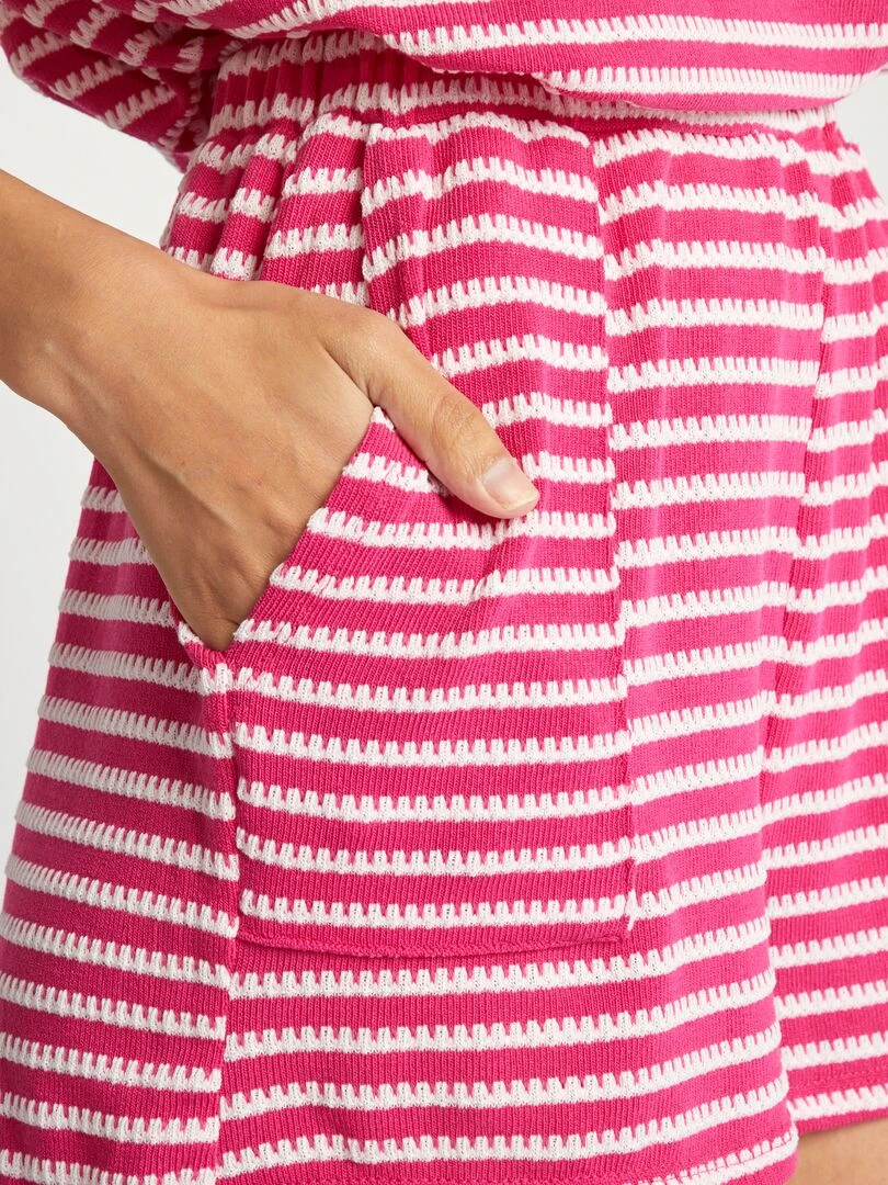 Short rayé en crochet   Rose