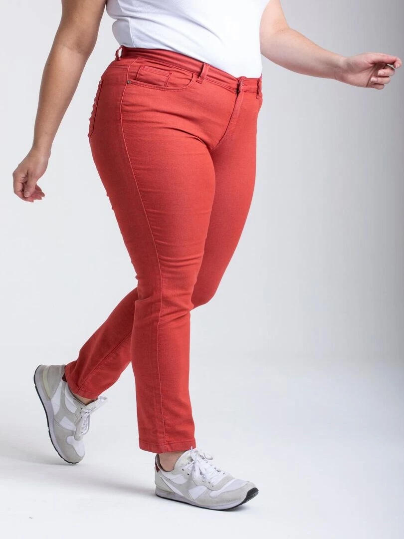 Jeans regular stretch twill de couleur OBR11 'OBER' Rouge