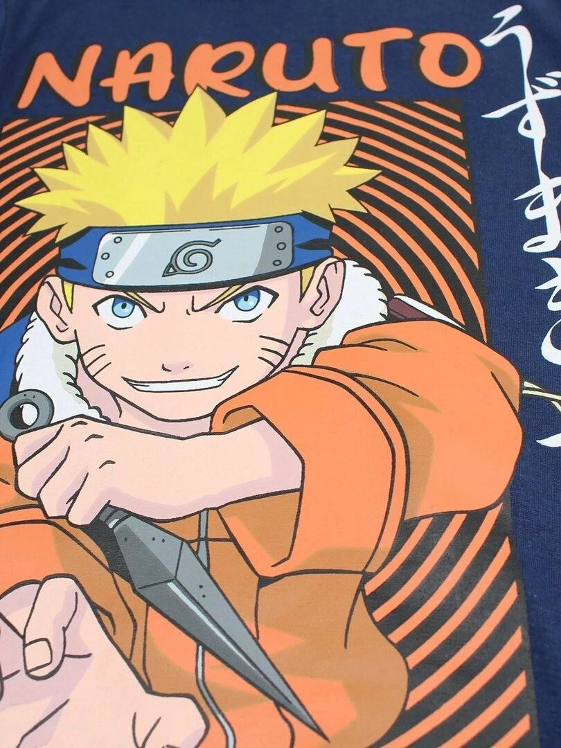 Naruto   Ensemble ​​T shirt short garçon Imprimé Naruto   Bleu marine