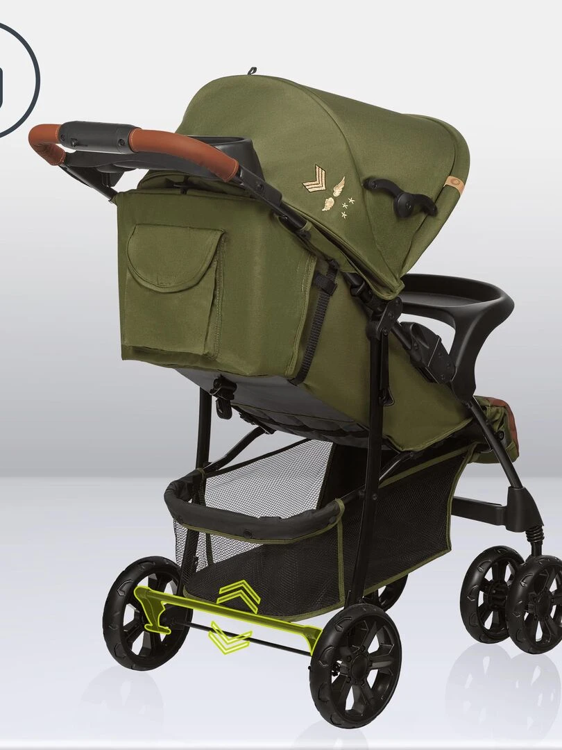 LIONELO Emma   Poussette canne   Accessoires  inclus   Vert   Noir Vert Noir